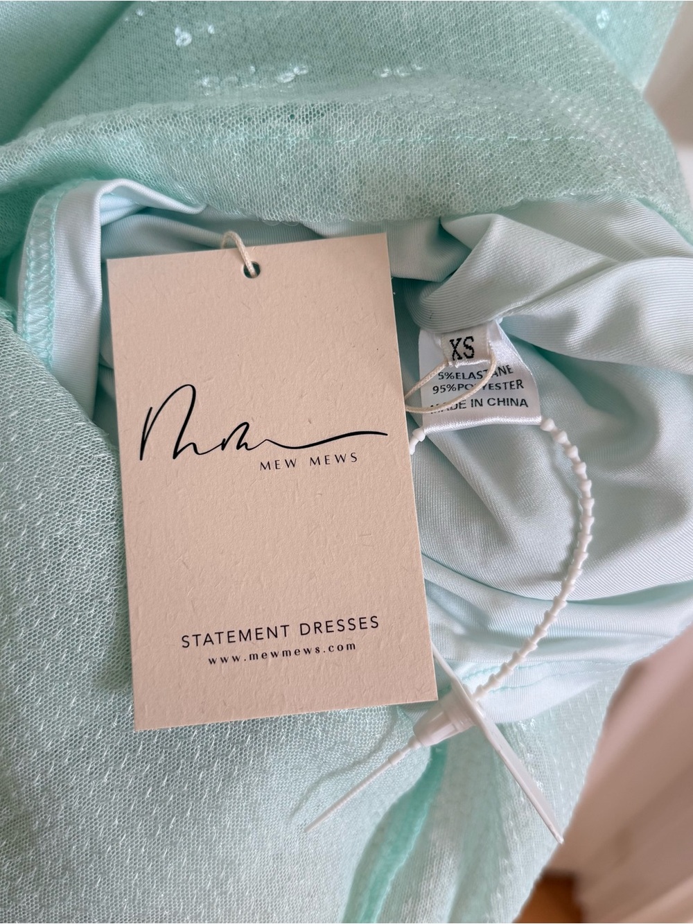 NWT Mew Mews Teal Mint Sian Long Sleeve Sequin Backless Maxi Dress Womens XS - Picture 3 of 6